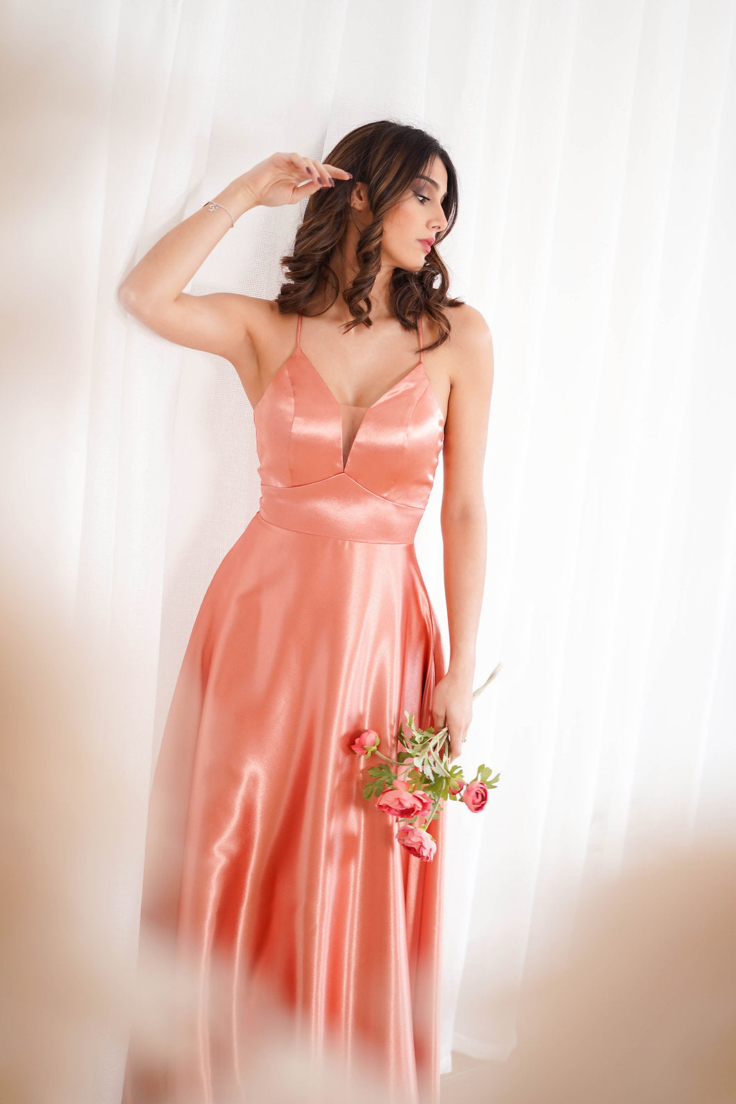 Vestido Britney Coral/Pessego