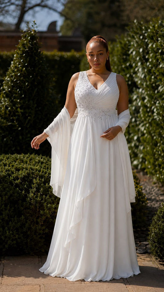 Vestido Drapeado Branco